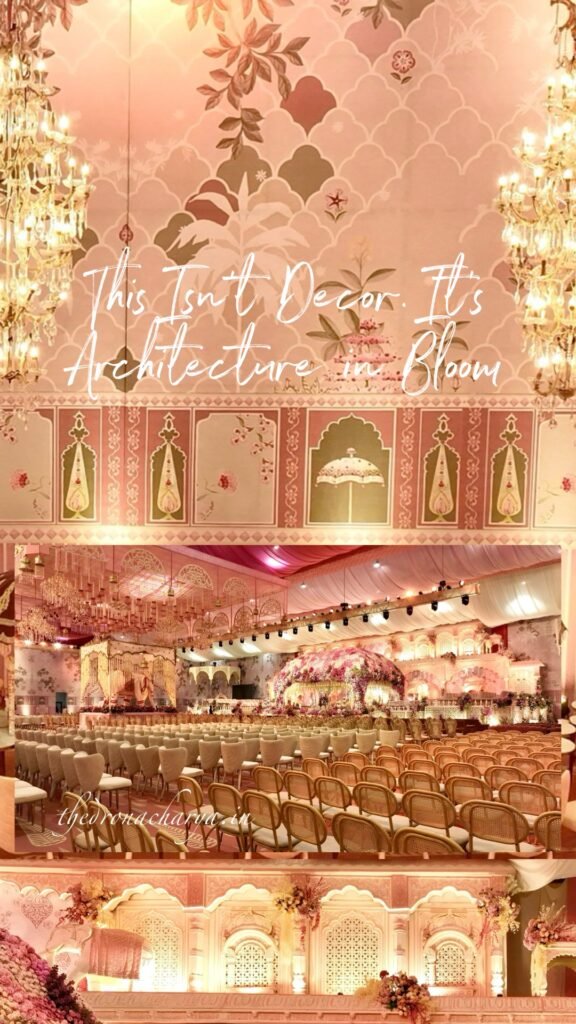 Drone videography of grand outdoor wedding decoration by The Dronacharya